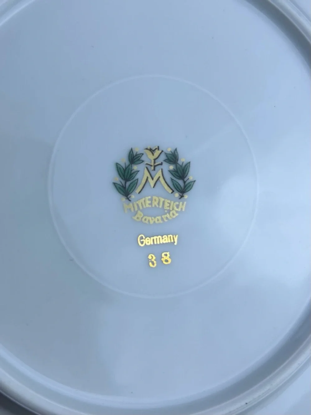 Vintage Mitterteich Bavaria Fruit Plates Set‎ of 6 Gold Rim German Porcelain